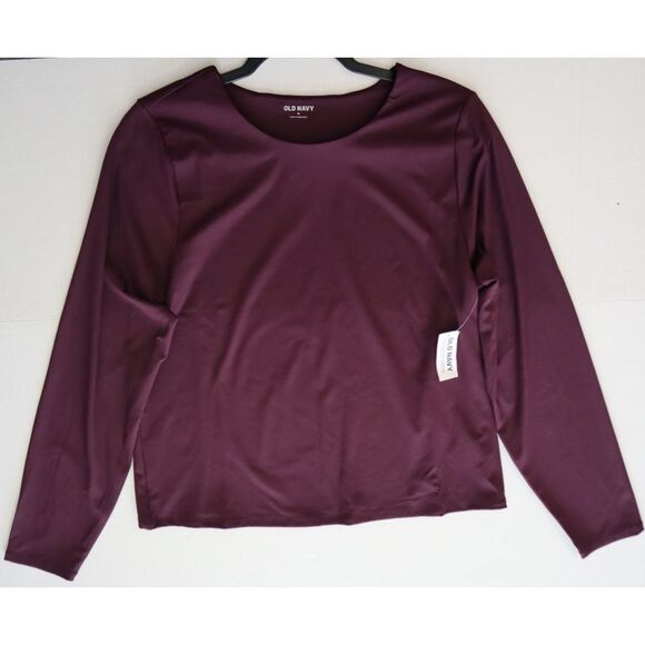 Old Navy 811359 Womens Sz XL Sumptuous Purple L/S Double-Layer Sculpting T-Shirt - Picture 6 of 8